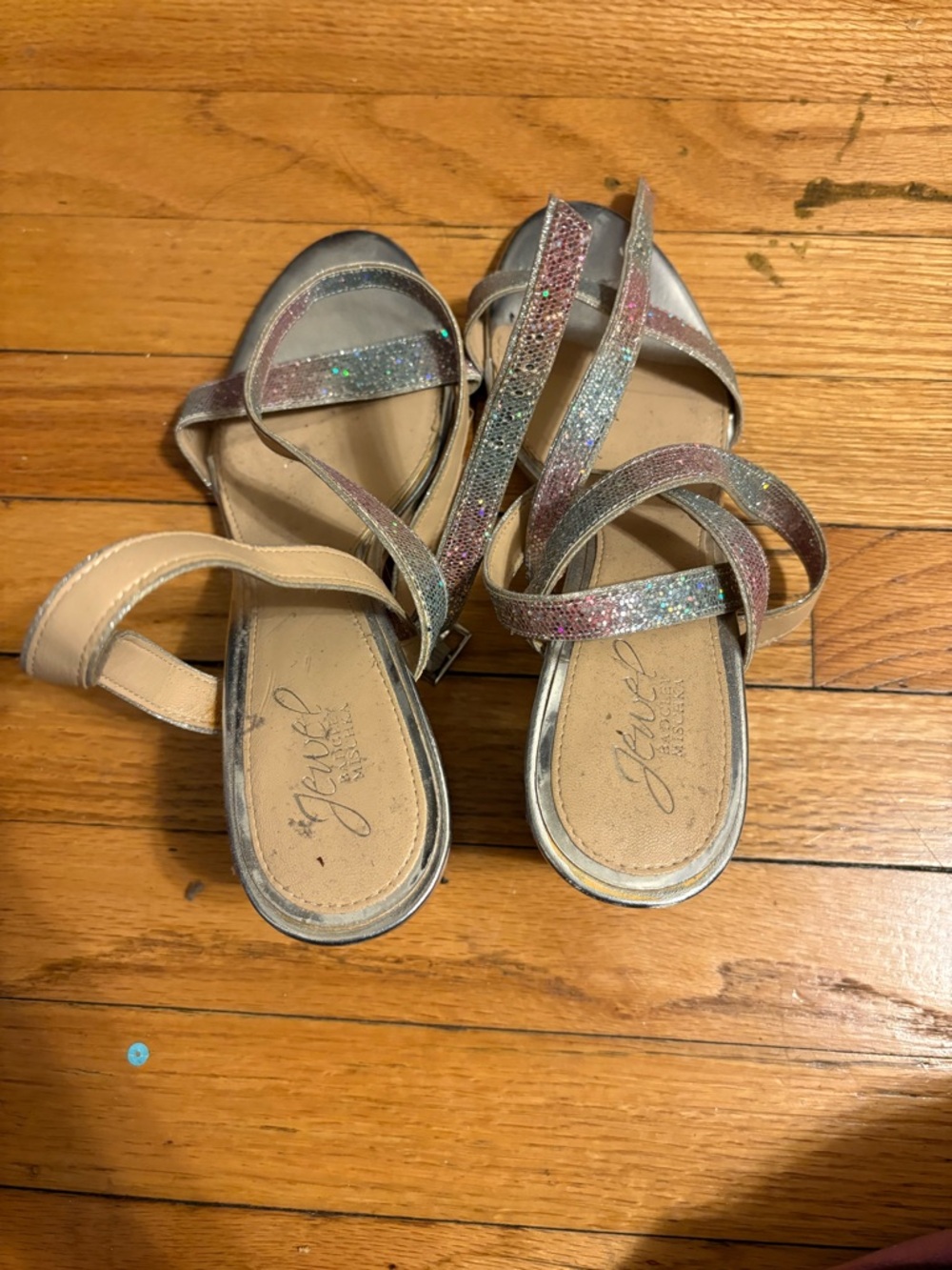 Women Glitter Strappy Sandals in Multicolor